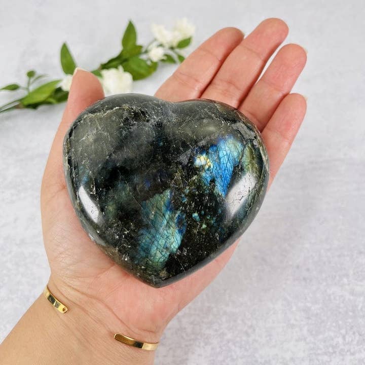 Rock Paradise - Wholesale Spiritual stone/crystal - Labradorite Polished Hearts - Heart Shaped Stone - By weight6