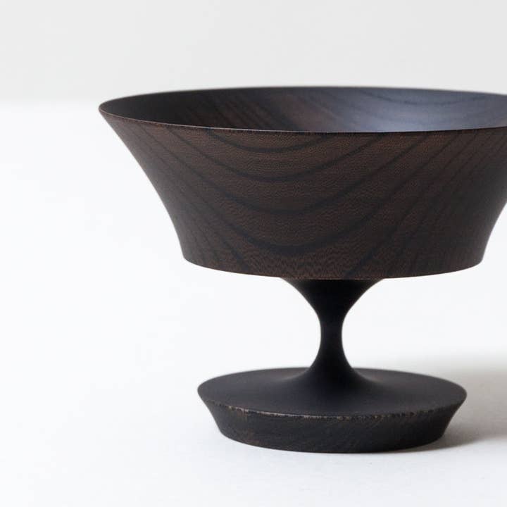 Morihata International Ltd. Co. - Wholesale Decorative Plate/Dish/Bowl - Sinafu Small Stand Bowl - Hasori (Black)1