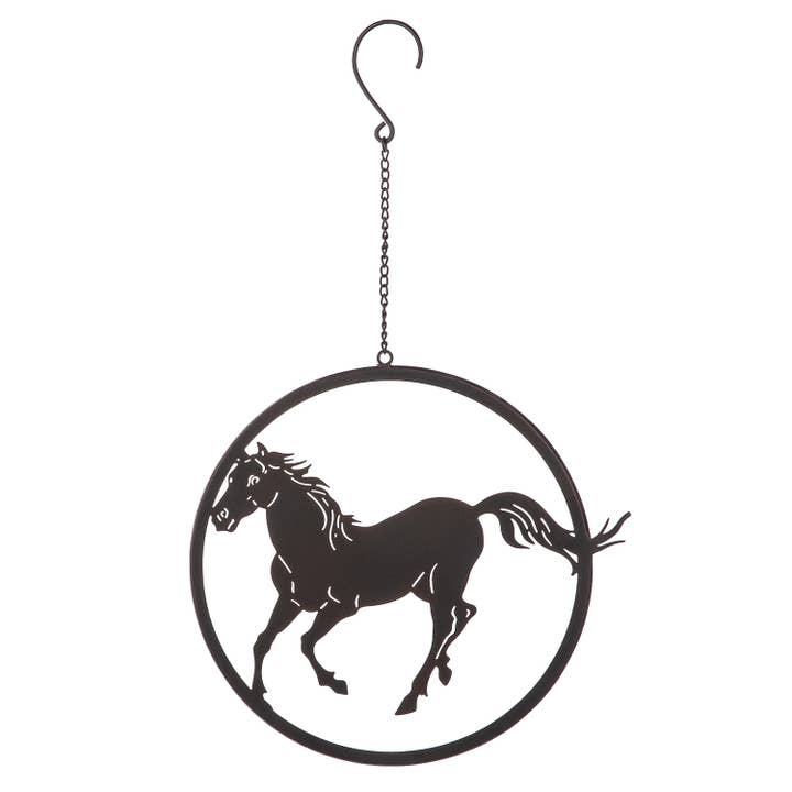 Suspension ronde motif cheval H. 50 cm pour la vente par Gilde Handwerk Macrander GmbH & Co. KG