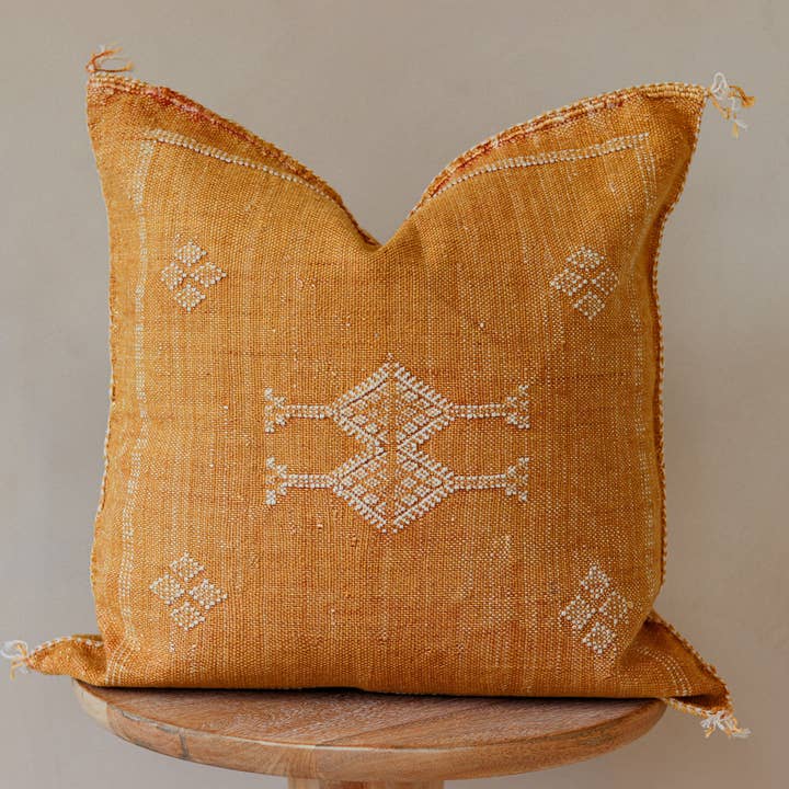 Orange & White Cactus Silk Pillow for wholesale by Coe 112
