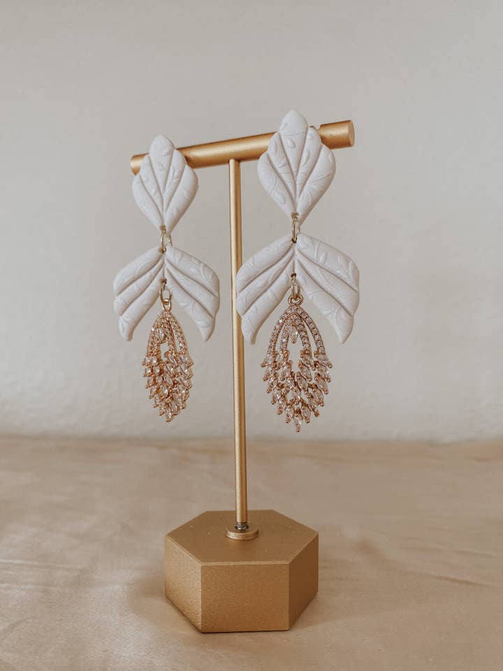 Daphne Earrings - Statement Wedding Earrings for wholesale by Clay & Fern Co.