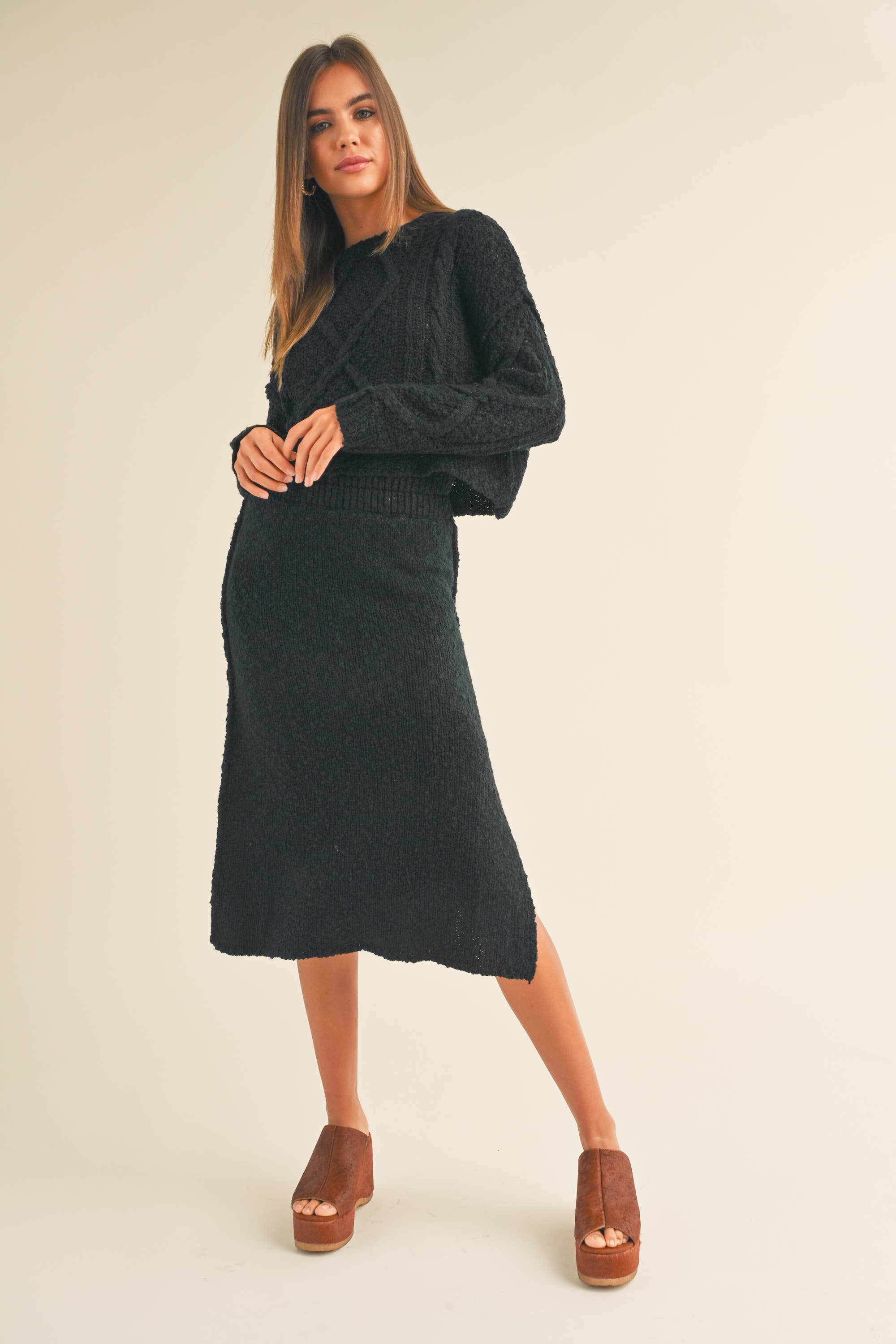 MIOU MUSE - Vente Jupe – femme - JUPE LONGUE EN TRICOT S2781ST3