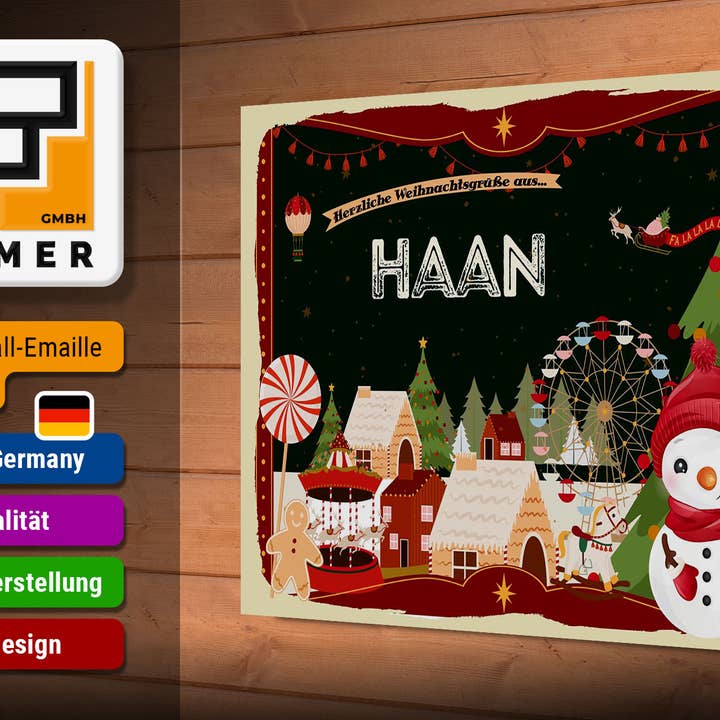 Femer - Wholesale Sign - Wooden sign Christmas greetings HAAN gift 30x20cm2