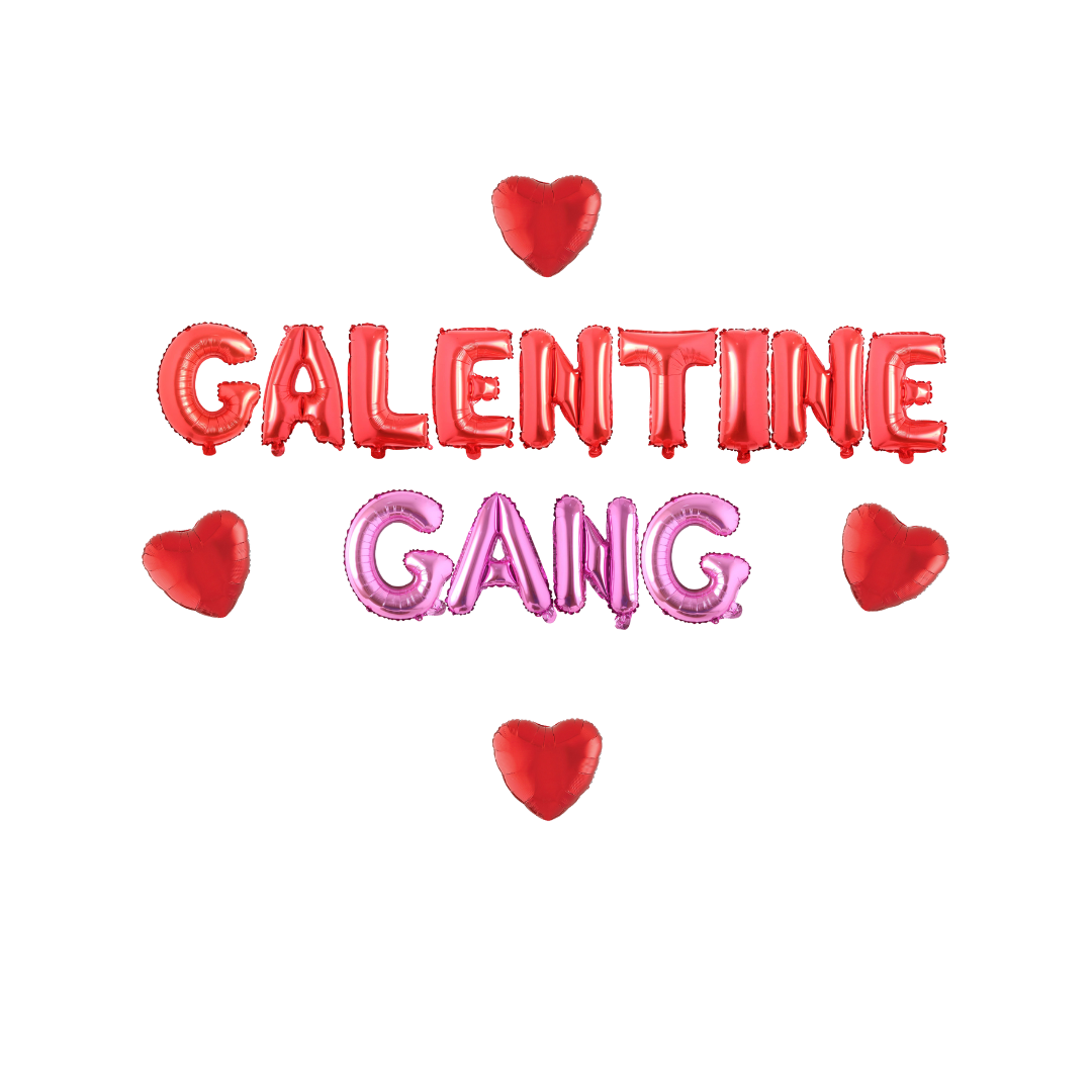 Ninalem's Party - Vente Affiche/banderole de fête - Bannière de ballons Galentine Gang pour la Saint-Valentin1