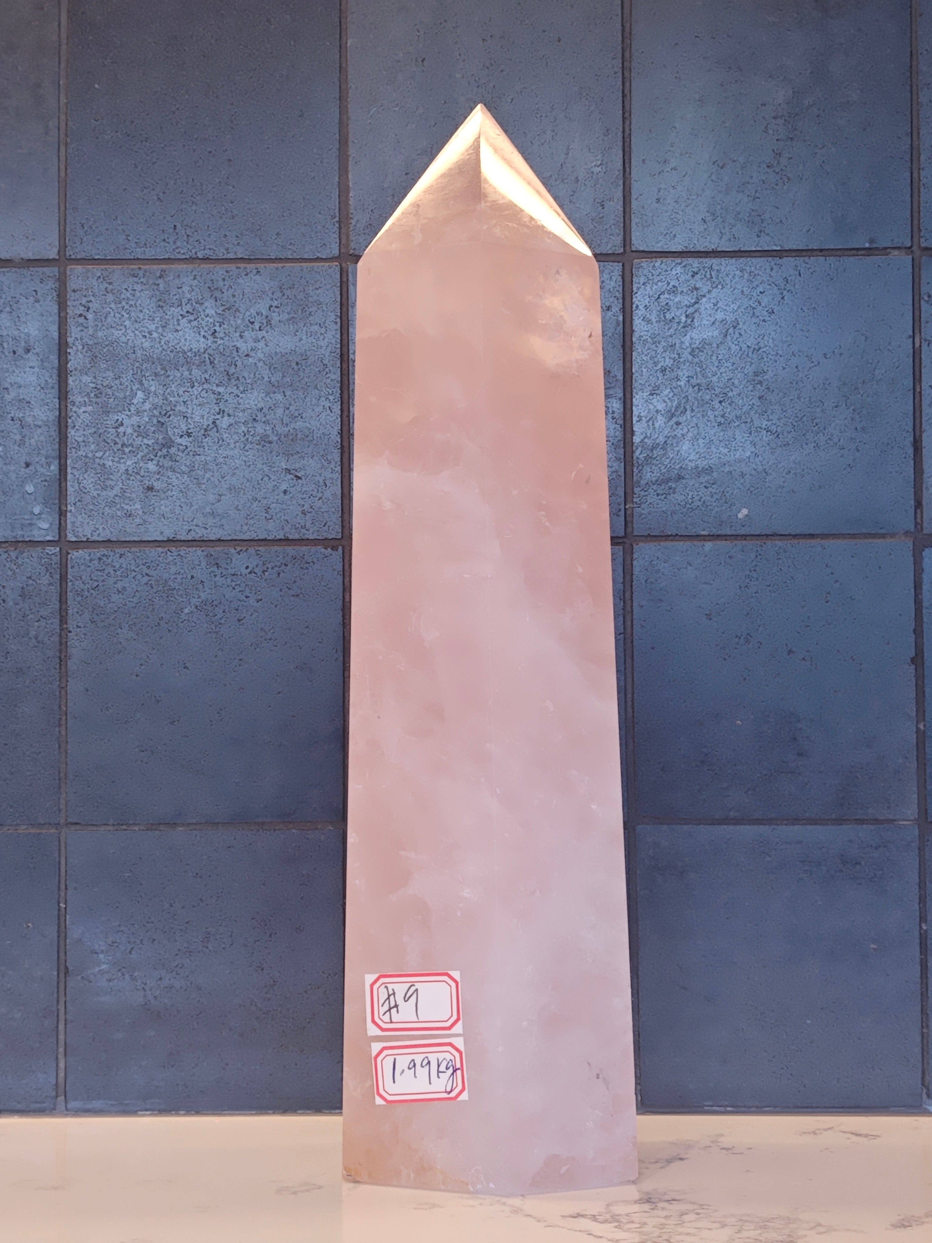 Moon Rituals - Wholesale Spiritual Stone/Crystal - Extra Large Rose Quartz Crystal Obelisk Tower  Love & Harmony , Christmas Crystal Gift #93