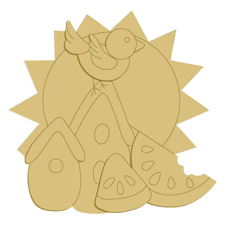 Sagoma in legno grezzo 3D Sun Bird, stile 1 per la vendita all'ingrosso da parte di Diverse Woodworking