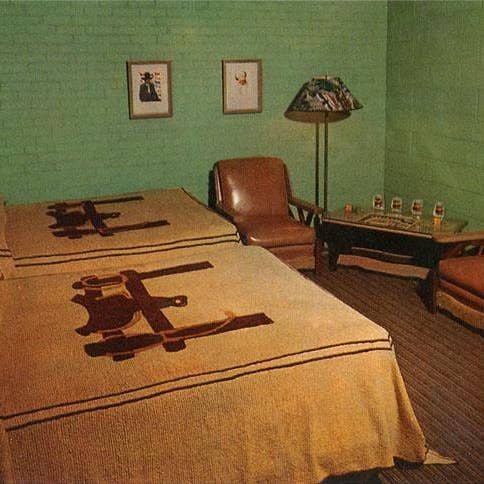 Art Print MR-13 Motel Room with Western Motif Bedspreads for wholesale by Found Image Press