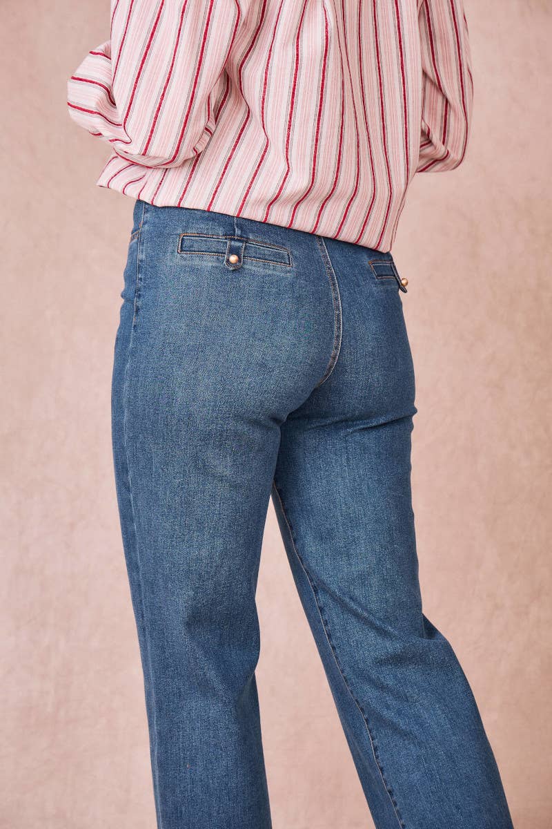 Blue PARIS Straight Leg Jeans for wholesale on Faire3