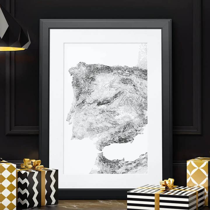 Spain Topography Map - Poster Print, Canvas, Digital Art for wholesale by Nativah Chaya