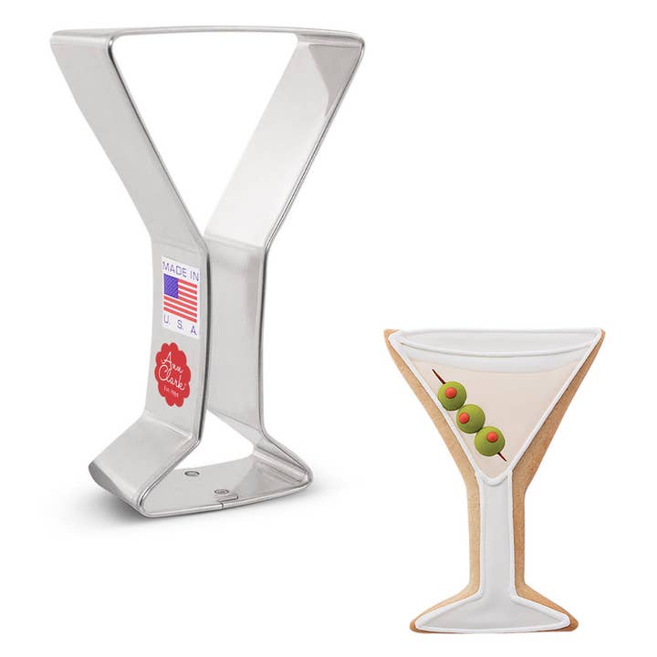 Ann Clark - Wholesale Cookie Cutter - Martini Glass Cookie Cutter. (Bag of 1 Dozen)