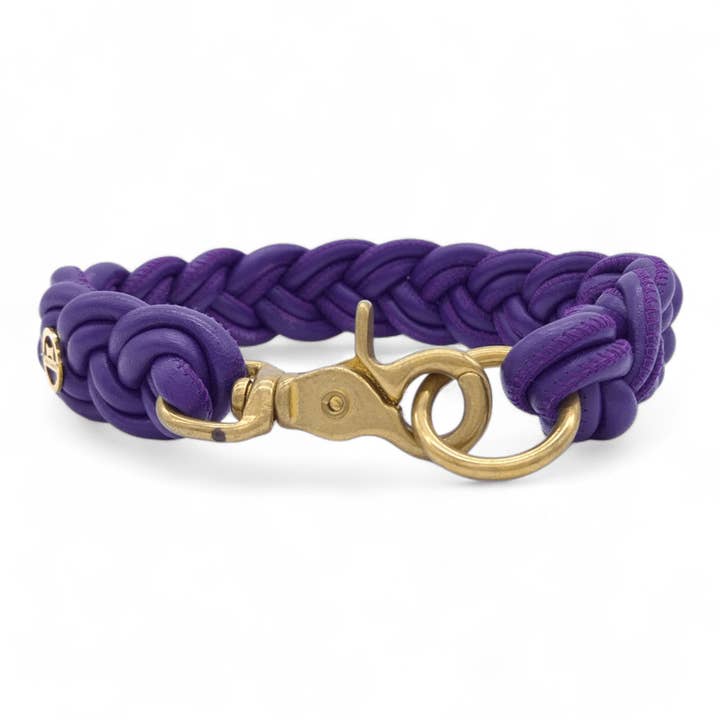 GASSI GLAMOUR - Wholesale Pet Collar - Dog - Braided Collar "Purple" 39 cm Neck Circumference (Immediate Purchase)2