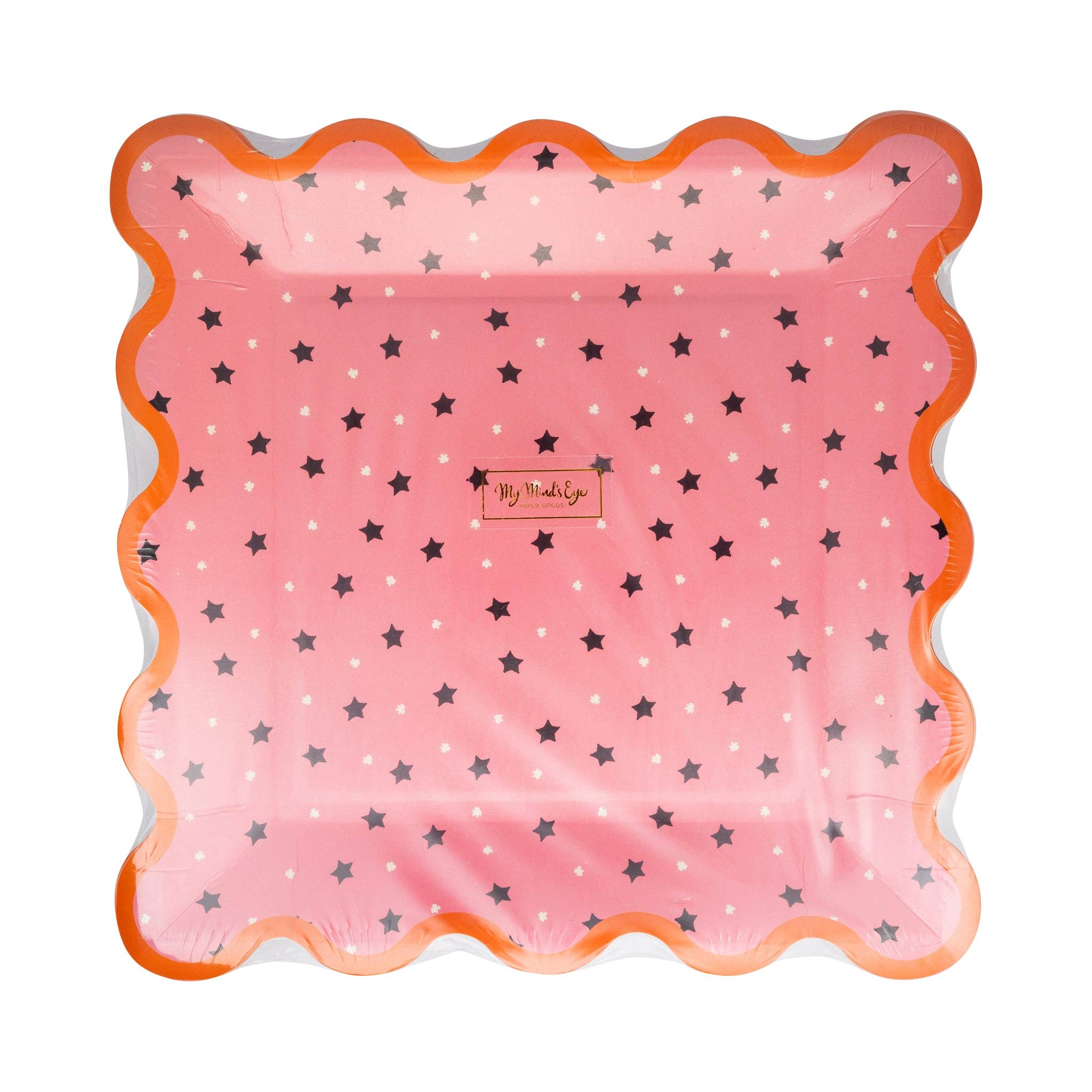 My Mind’s Eye - Wholesale Disposable Plate - BLL1240 - Pink with Black Star Paper Plate3