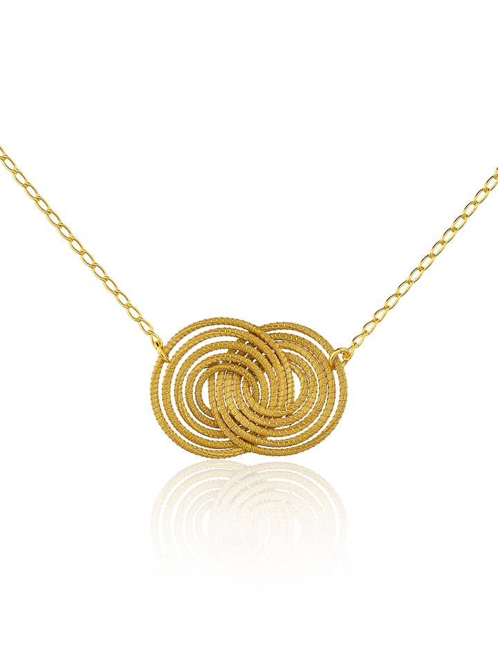 Sabine Organic Necklace made from Golden Grass Gold for wholesale by Aline CELI