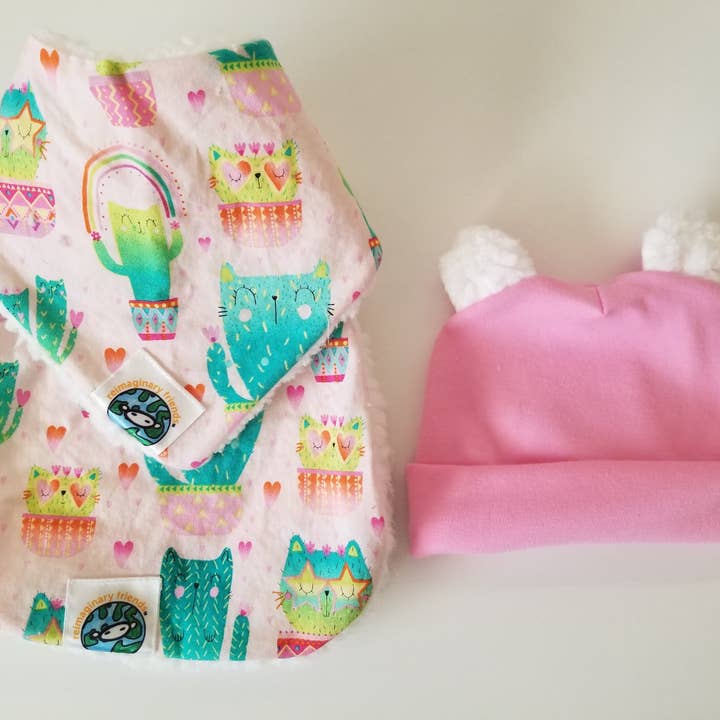 Baby Bib, Burp Cloth and Beanie for wholesale by Reimaginary Friends