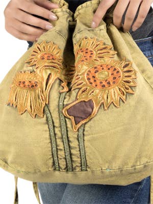 Sonnenblumen-Design Kordelzug-Umhängetasche für den Großhandel von Earth Divas