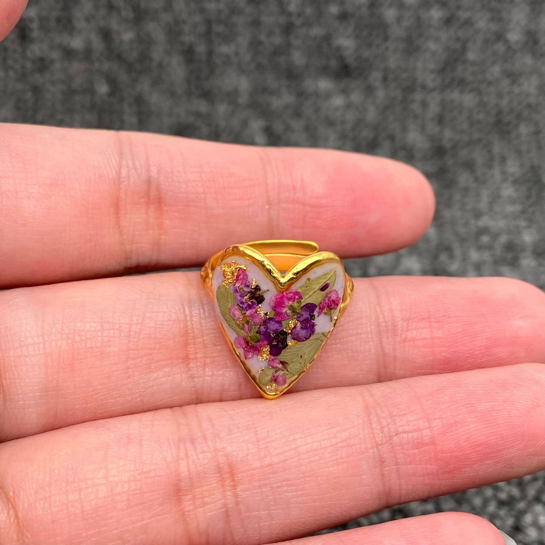 Mio Queena - Wholesale Cocktail/Statement Ring - 18K Gold Plated S.Steel Floral Adjustable Rings - PDF/FGS7