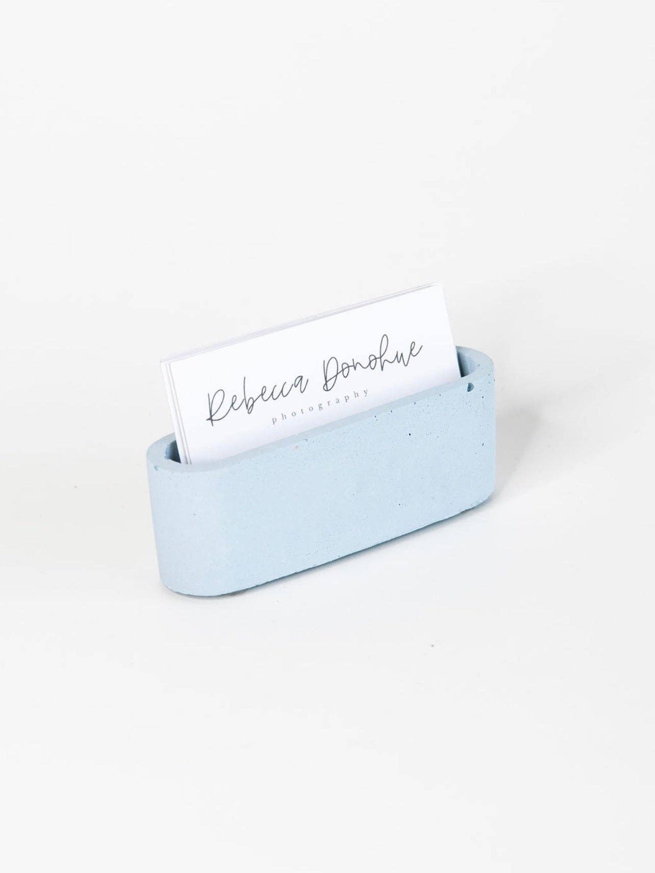 poured + crafted - Wholesale Business Card Holder - Concrete Oval Business Card Holder1