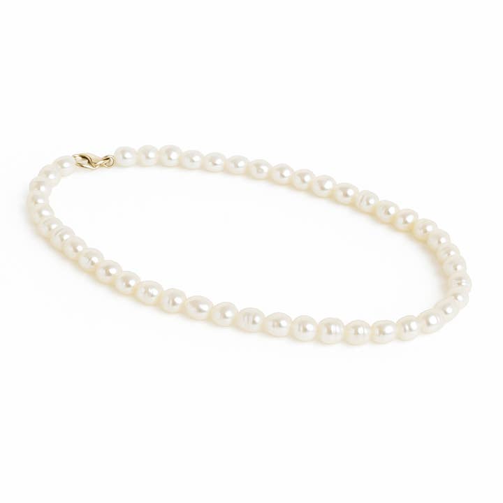 Enkelband | 10" Enkelband van Zoetwaterparels met Vergulde Sluiting voor wholesale door TPAIGE Jewelry