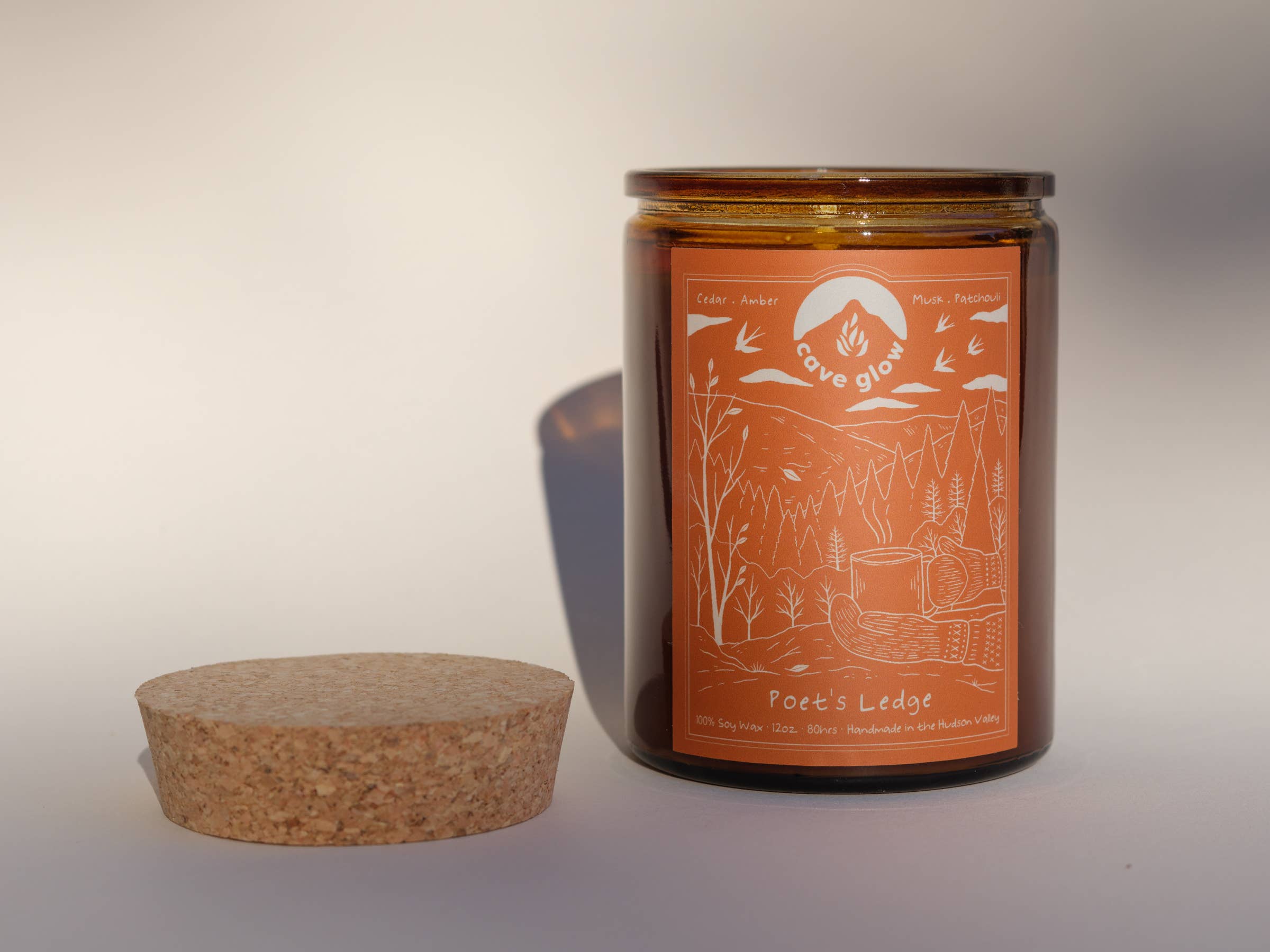 Cave Glow Studio - Wholesale Jar/Filled Candle - Poet's Ledge | 100% Soy Wax | 11oz | 80+ hour burn time1