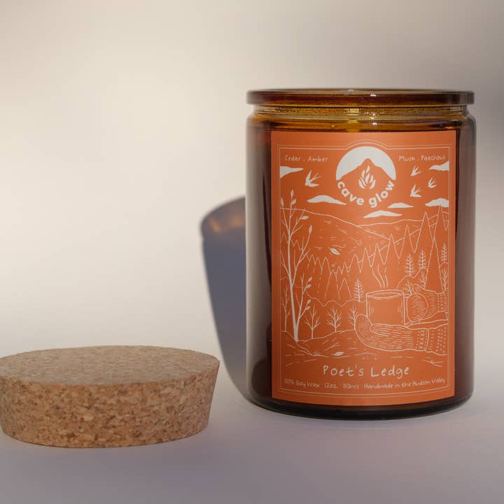 Cave Glow Studio - Wholesale Jar/Filled Candle - Poet's Ledge 12oz Soy Candle1