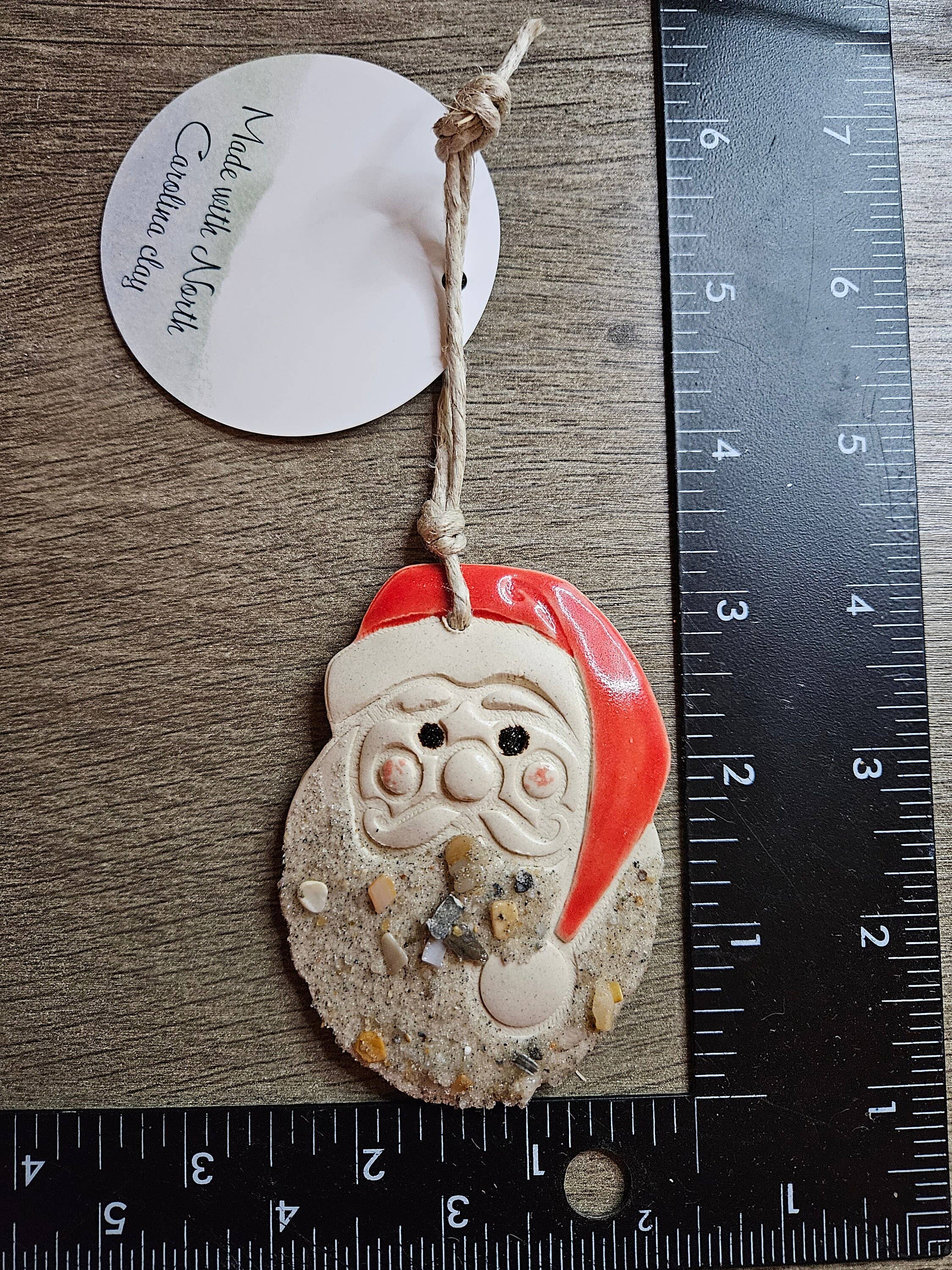 Teal Turtle Studio - Wholesale Ornament - Sandy Santa Ceramic Christmas Ornament1