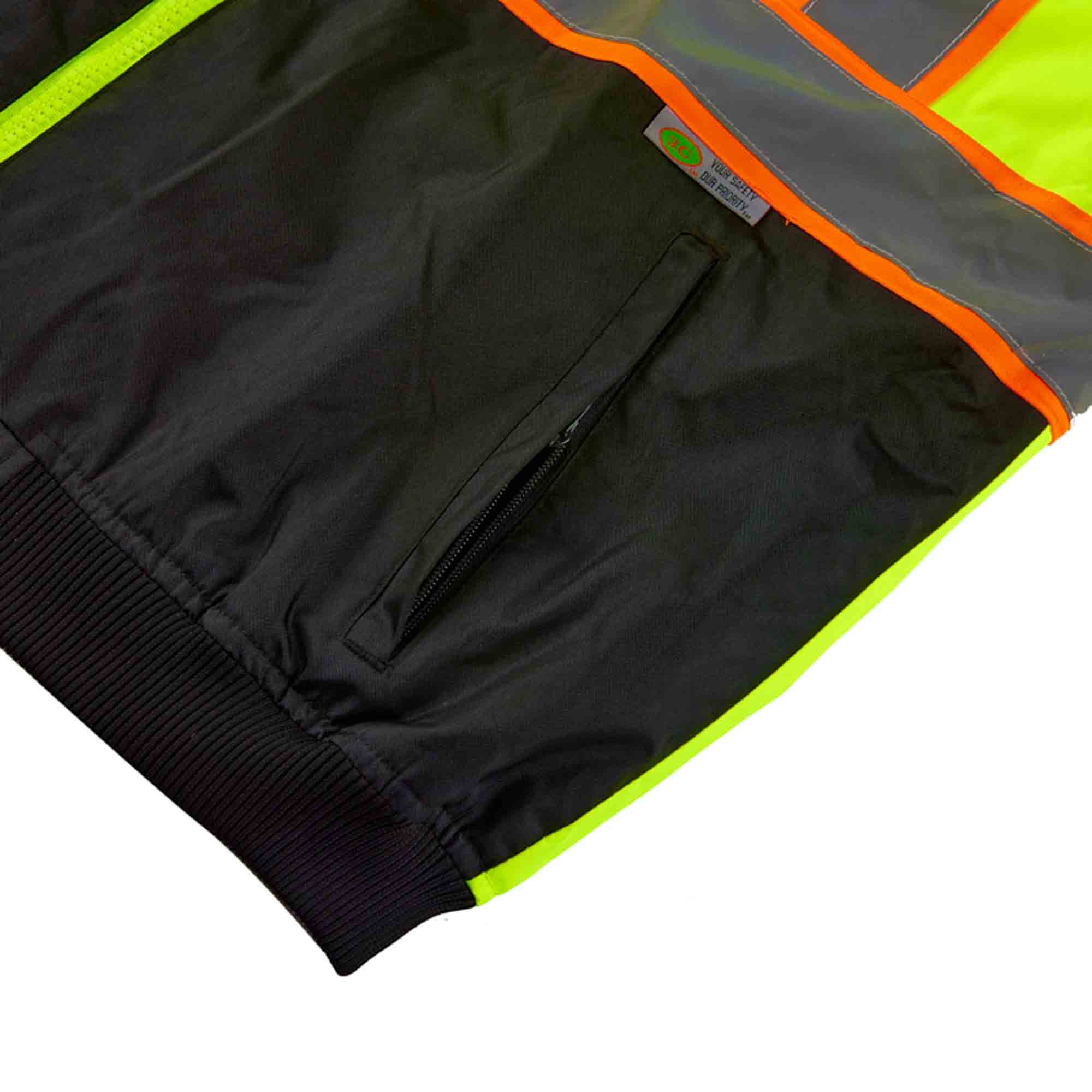 3C Products – wholesale Safety jacket – Unisex – SAJ5710  Lime Green /W Black Bottom, 3-In 1 Safety Class 37