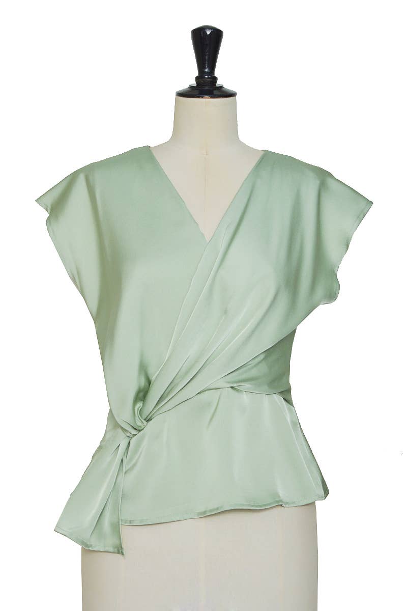 ELLI WHITE - Vente Chemisier – femme - Top en satin sans manche noué4