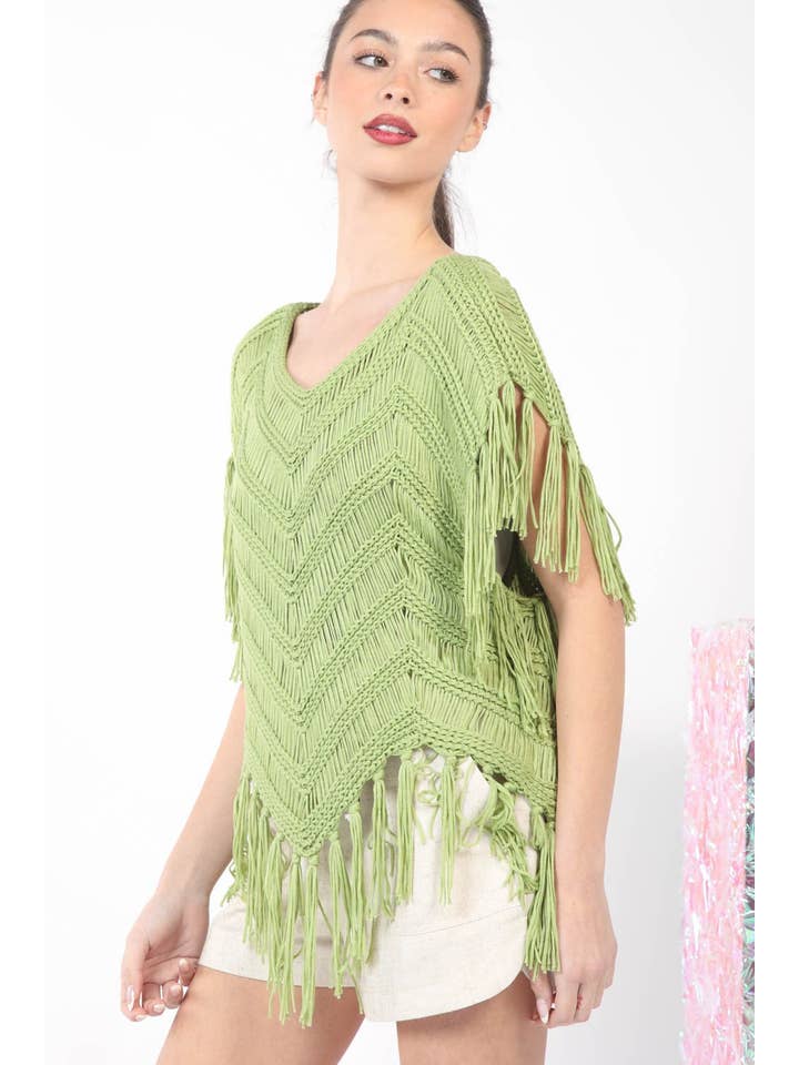 VERY J – wholesale Knit top – Women's – 12W3006N-Fringe Detail Oversized Sweater Top9