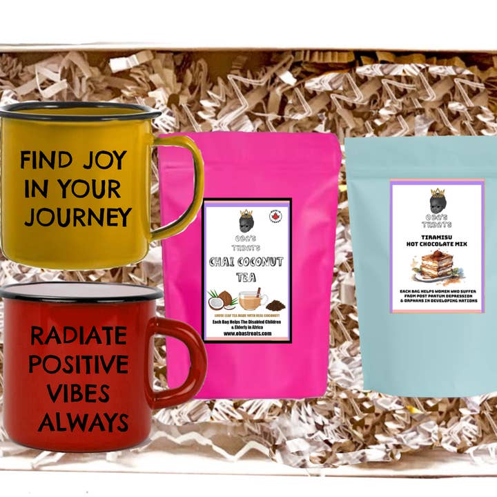 Kit di cura personale - Miscela per bevanda al cioccolato, tè e mini tazze positive per la vendita all'ingrosso da parte di Maqoba