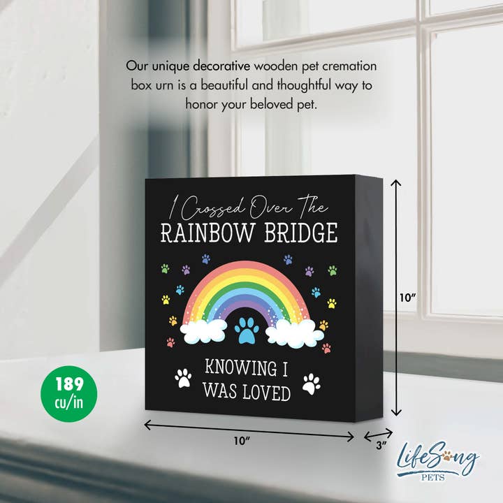 LifeSong Milestones - Wholesale Urn - Rainbow Bridge Shadow Box Urn Pet Memorial7