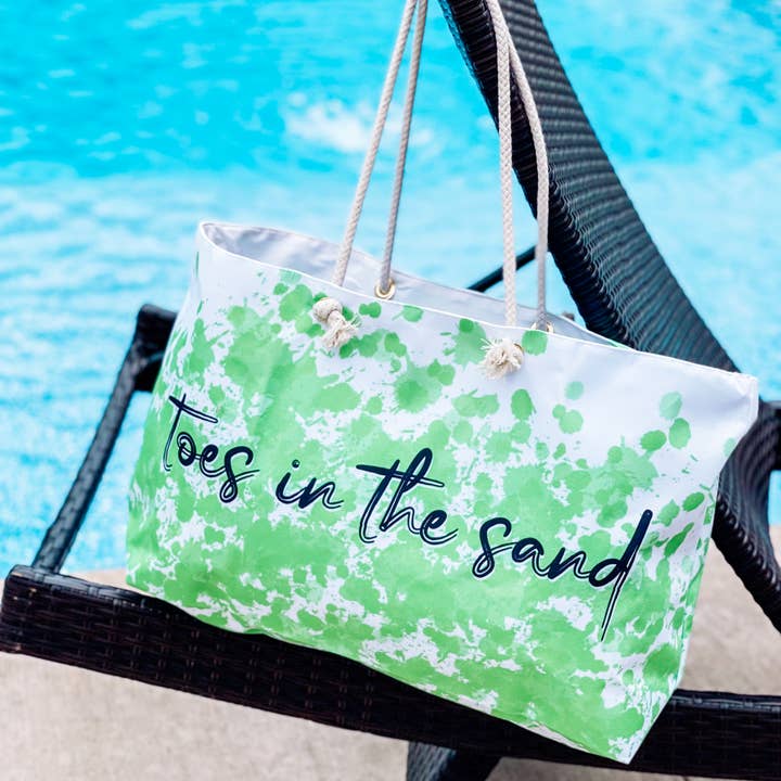 *VACA VIBES*
Toes in the Sand beach bag weekend tote for wholesale by Game Face Team Shop