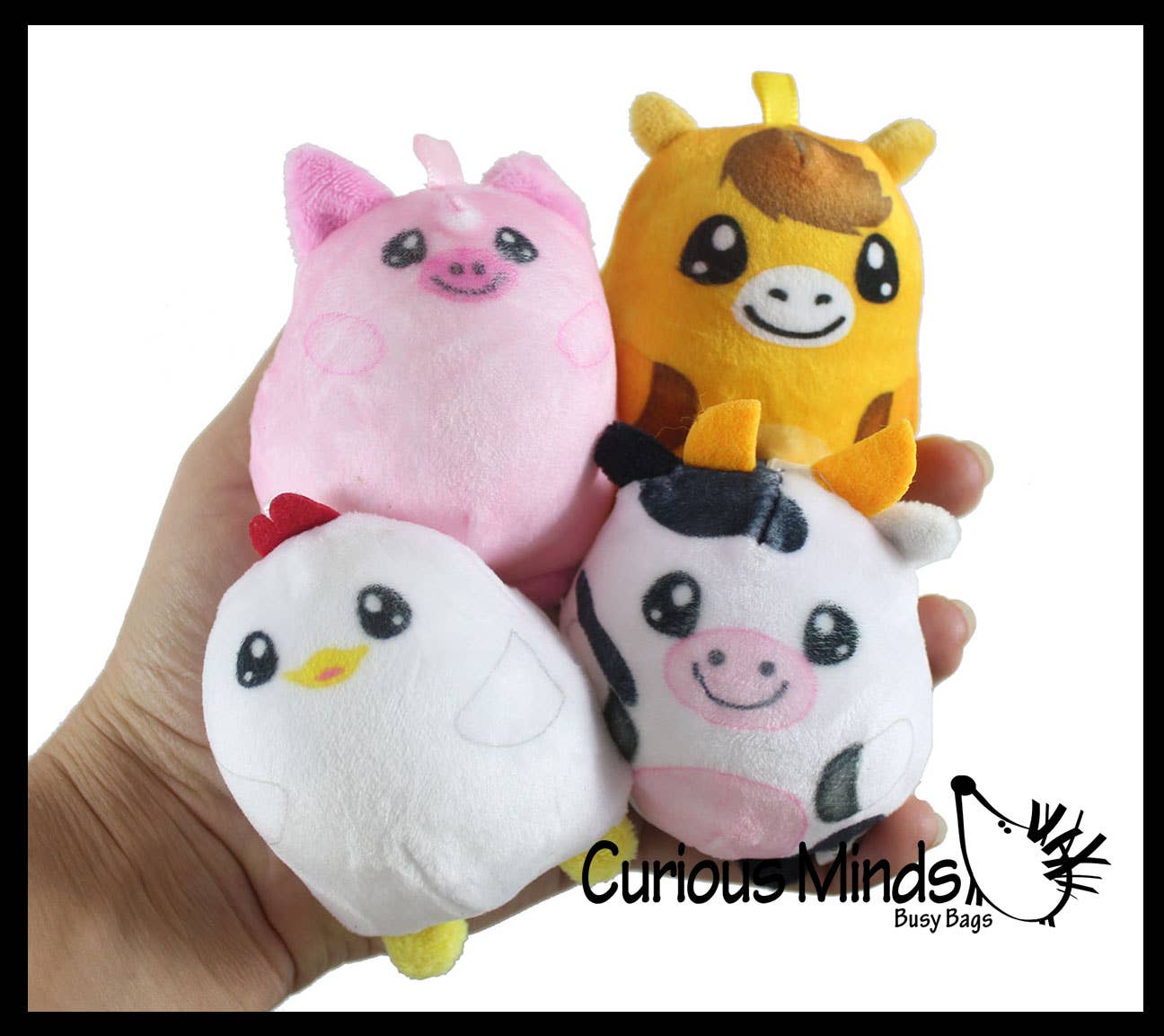 Curious Minds Toys - Wholesale Squishy Toy - Kids & Baby - 1 Plush Farm Animal Sugar Ball - Thick Glue/Gel Stretch Ball
