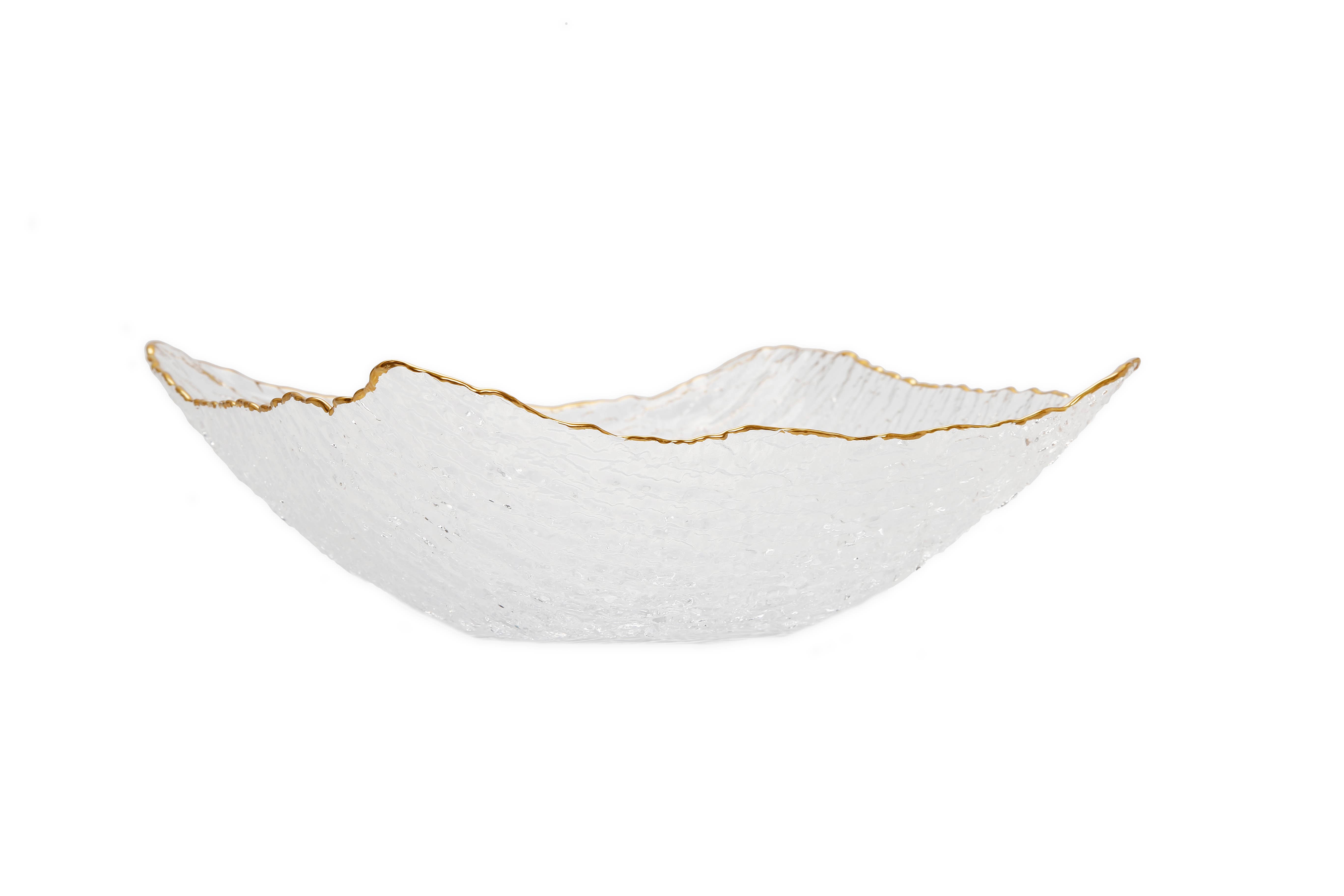 CLASSIC TOUCH DECOR INC. - Wholesale Serve Bowl - Glass Square Salad Bowl with Gold Trim1