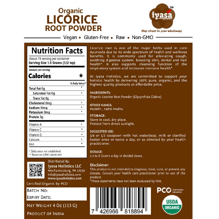 Iyasa Holistics - Wholesale Protein/Superfood Powder - Organic Licorice Powder5