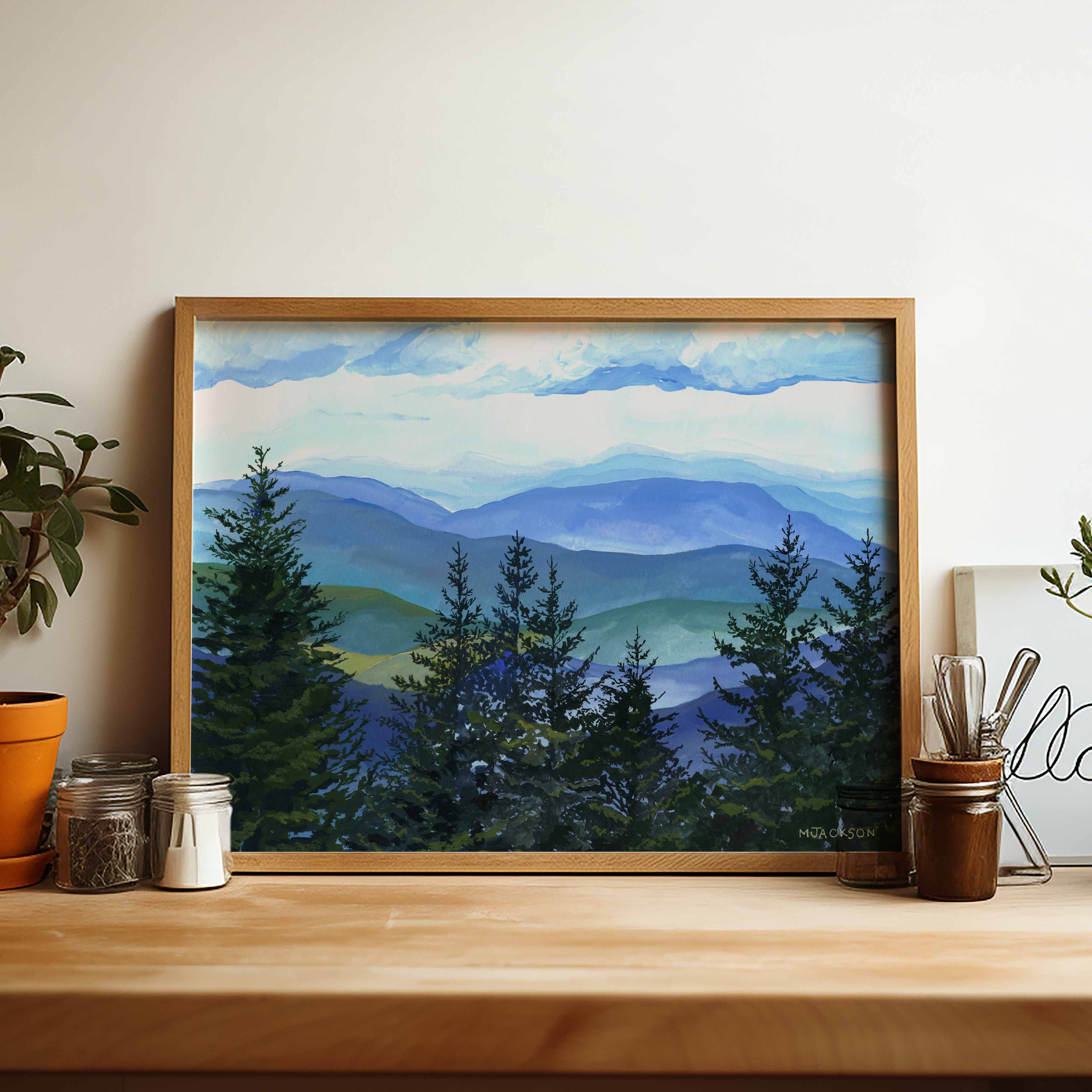 MARISAMADE - Wholesale Art Print - Blue Ridge Mountain Treeline Art Print