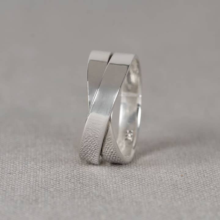 Ring silver smooth crossed for wholesale by Jéh Jewels