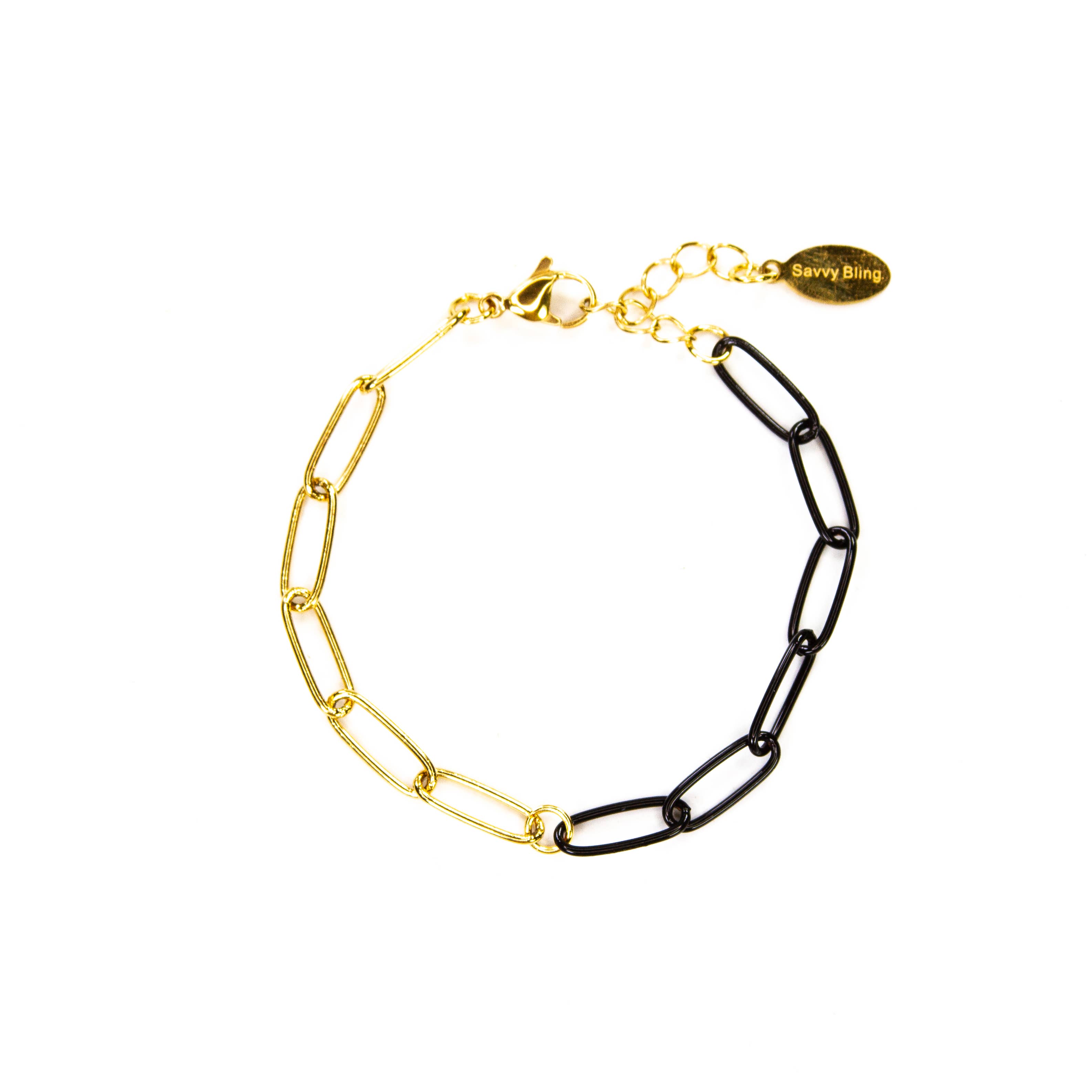 Savvy Bling - Wholesale Link & Chain Bracelet - Enamel 16+ Colors paperclip & Gold chain link bracelet13