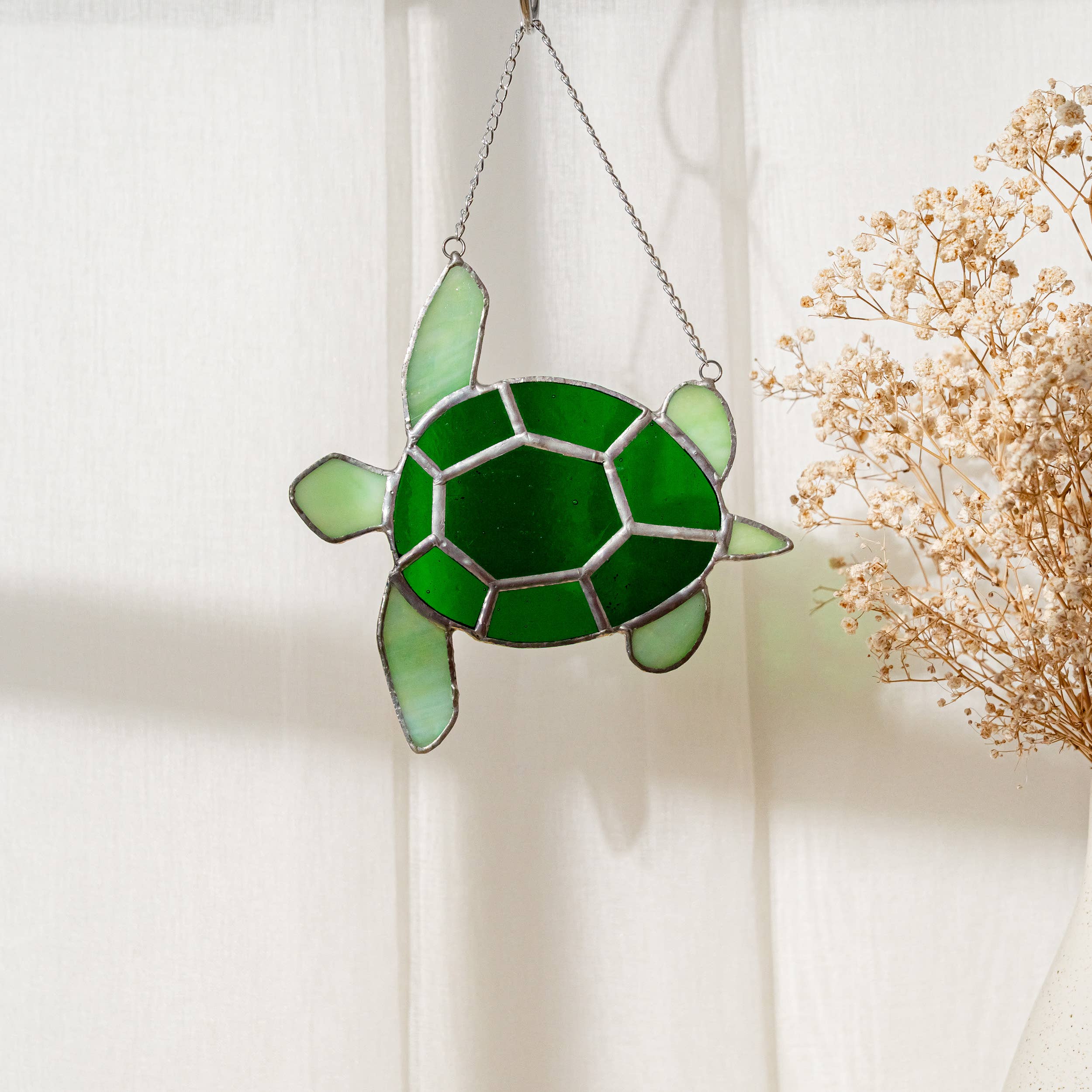 MondoBellissimo - Wholesale Suncatcher - Coastal Stained Glass Turtle Suncatcher F307
