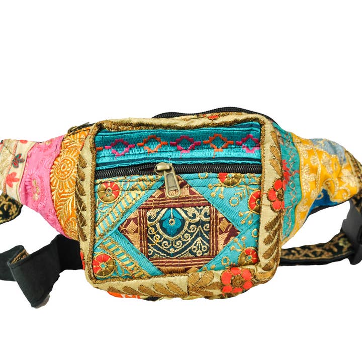 Zumki - Wholesale Belt Bag - Women's - Embroidered Fanny Pack Assorted One of a Kind