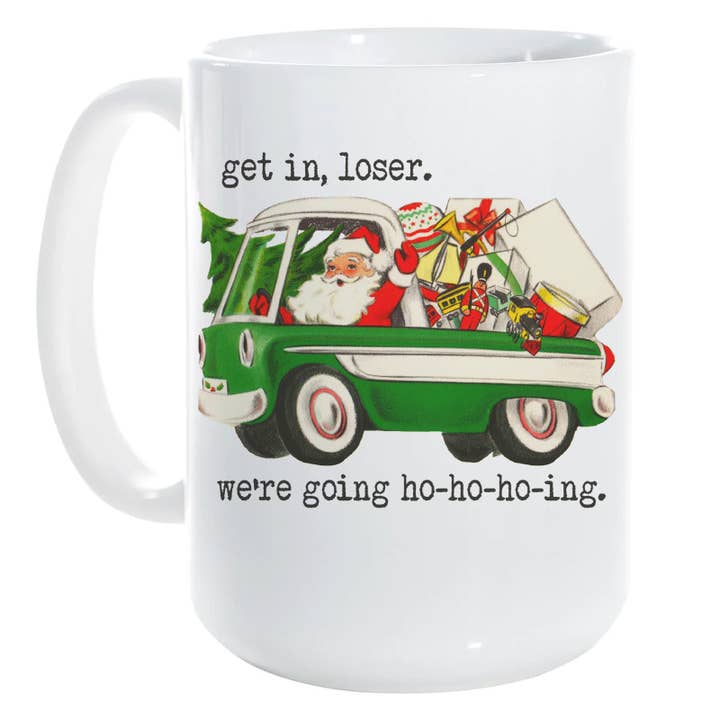 CHRISTMAS: Get In, Loser / funny mug / vintage Santa for wholesale by Love Letters