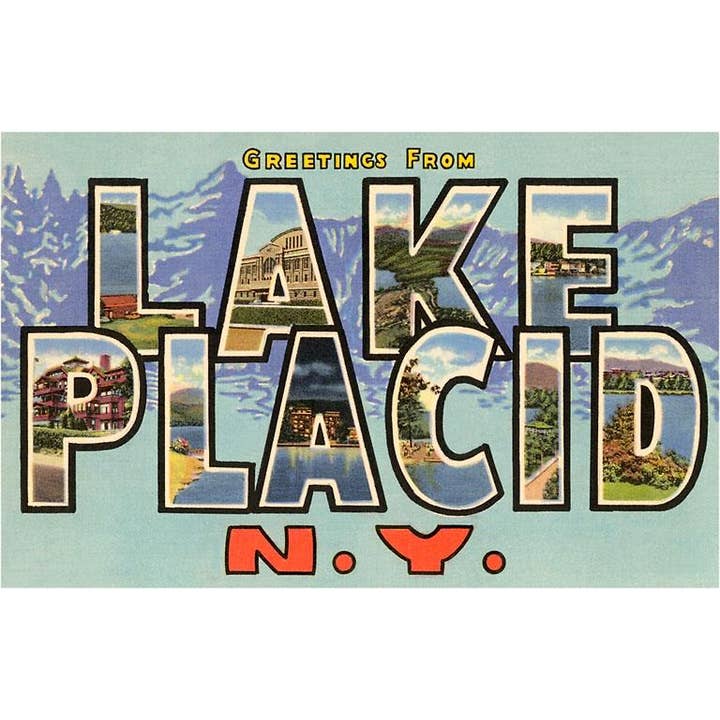 Magneet NS-609 Groeten uit Lake Placid, New York voor wholesale door Found Image Press