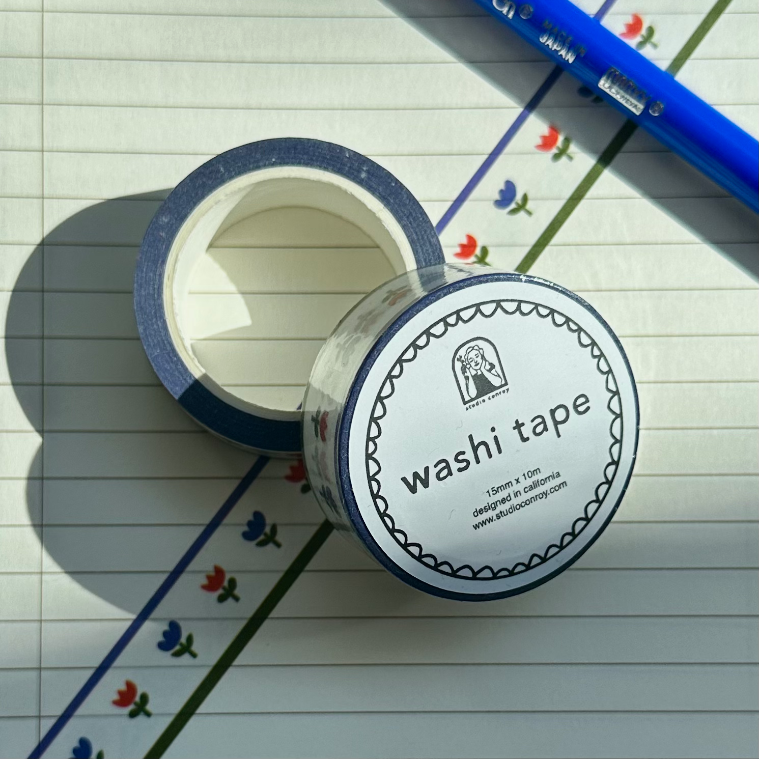 Studio Conroy - Vente Rubans adhésifs Washi - Ruban Washi Tulipes1