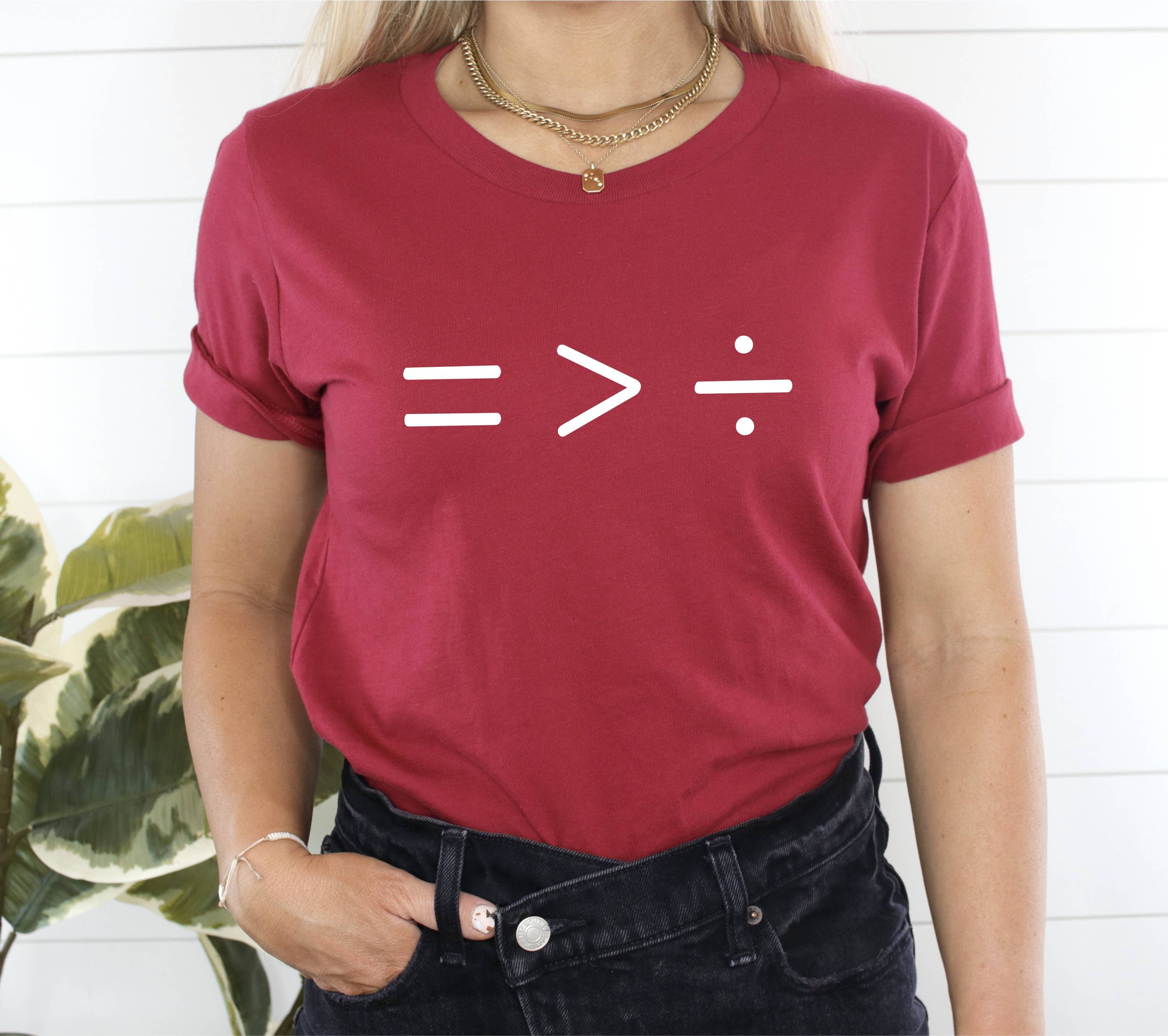 Humm & Willow - Wholesale Screen Printed T-Shirt - Women's - Equal is greater than divided shirt - Social Justice Shirt8