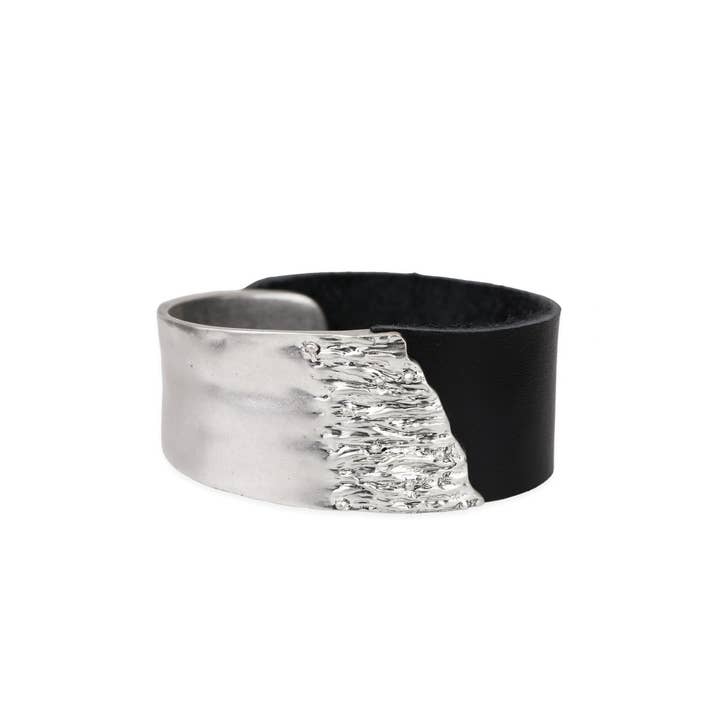 SAACHI - Wholesale Bangle Bracelet - Leather Metal Statement Bracelet1