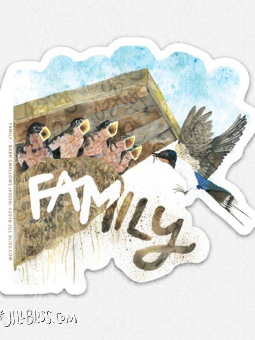 ETIQUETA DE ANDORINHAS DE CELEIRO DE FAMÍLIA por atacado de Jill Bliss Artwork