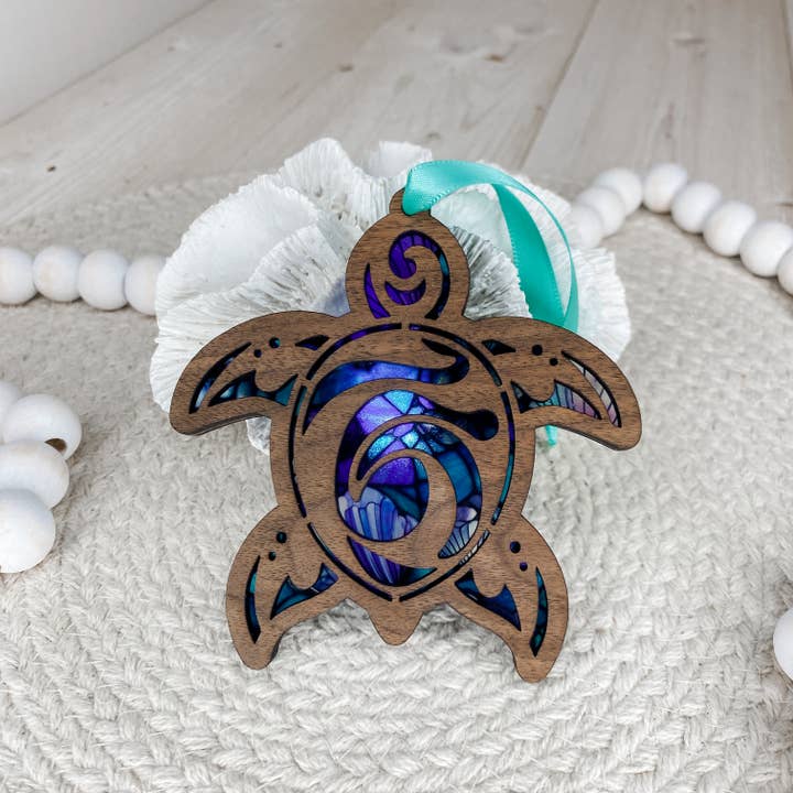 The Cottonseed Marketplace - Wholesale Ornament - Sun Catcher Ornament - Sea Turtle