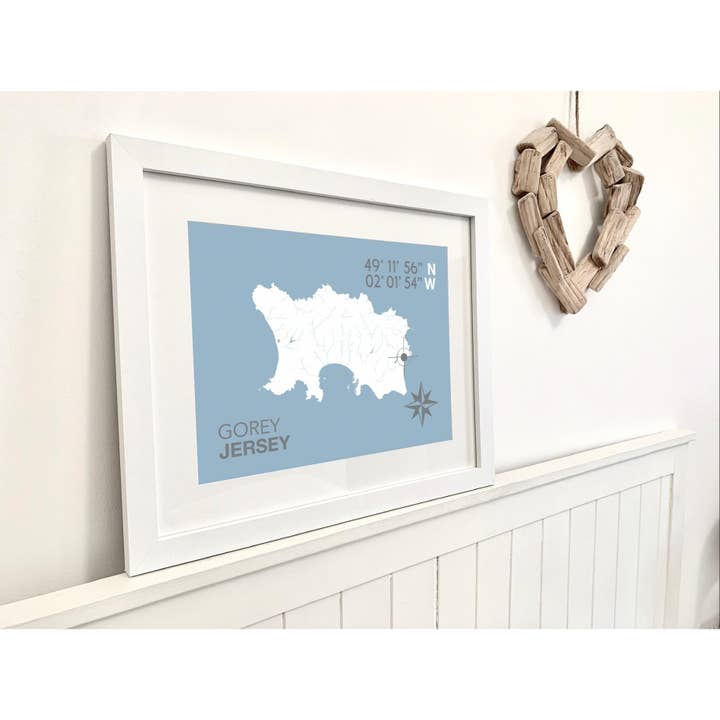 Gorey Coastal Map Print for wholesale by SeaKisses