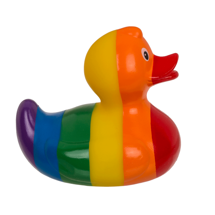 Out of the blue KG - Wholesale Bath Toy - Baby - Rainbow Squeaking Duck, ca. 10,5 cm,3