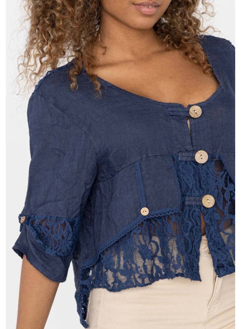 LINEN & COTTON HOUSE - Wholesale Jacket - Women's - VEST IN LINEN 9207 SPRING SUMMER44