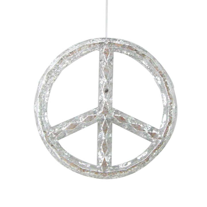 4.75" Mercury Silver Peace Sign for wholesale by Decor N Beyond